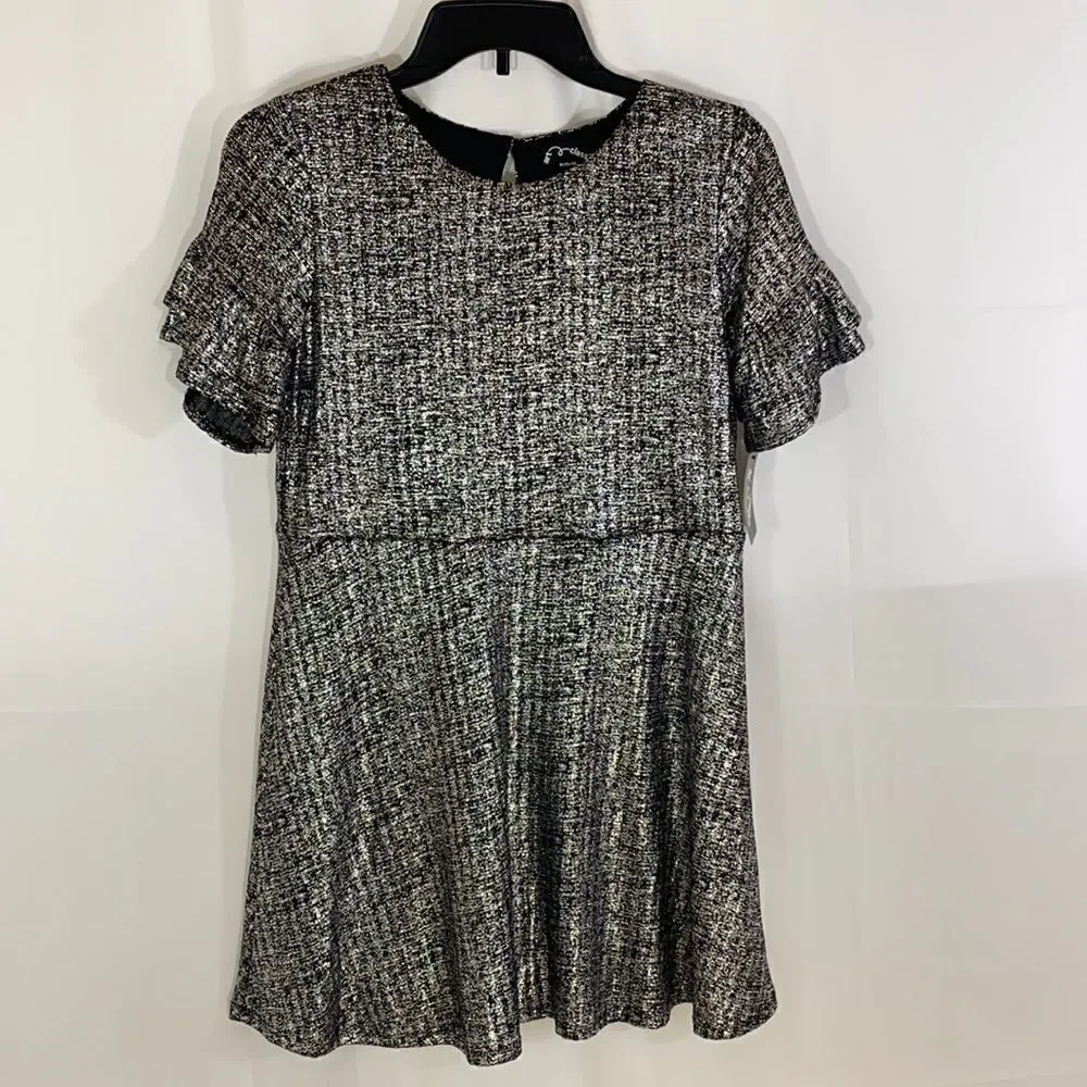 Art Class Girls Foil Rib Knit Short Sleeve Dress